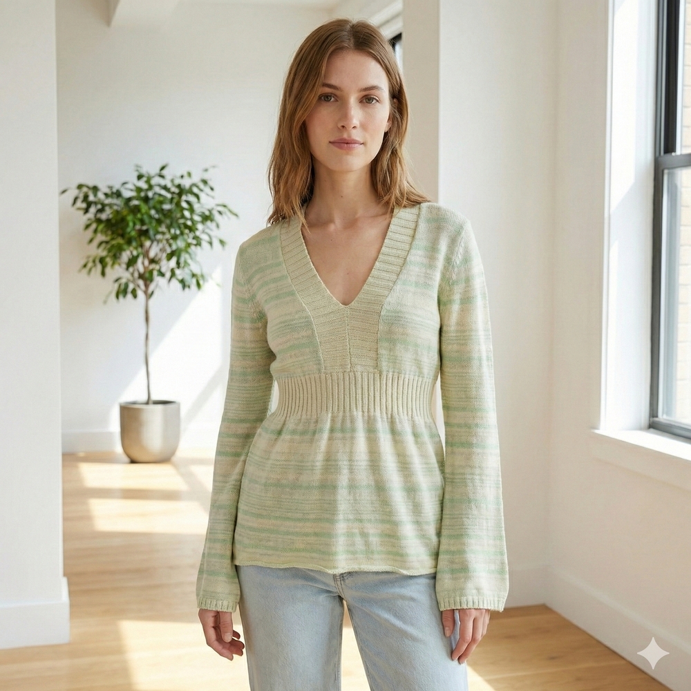 Tommy Bahama Women's V-Neck Sweater in Light Green